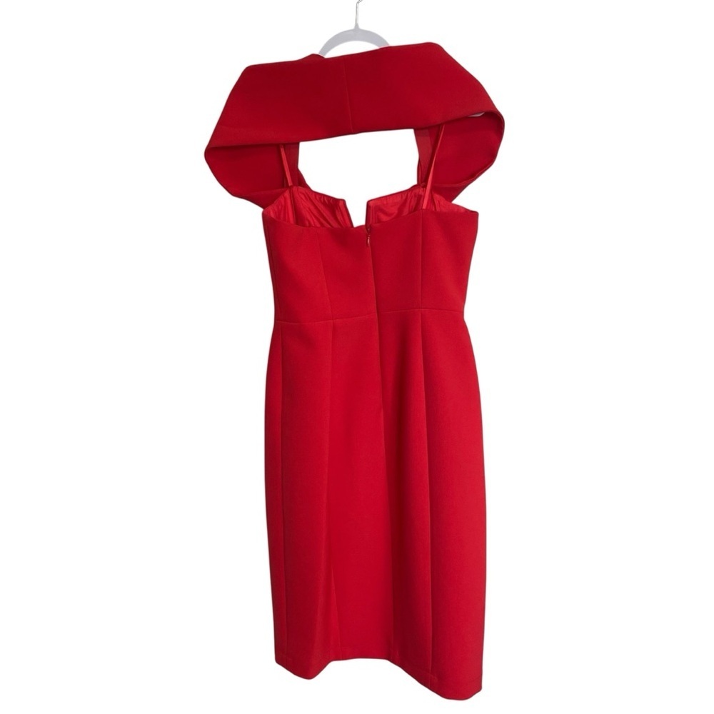 BCBGMaxazria - Marquise - Coral Off the Shoulder Cocktail Dress - 8 - Picture 8 of 14